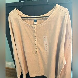 Old Navy Cream Button-Up Women's Top